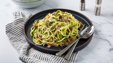 Keto Mushroom Carbonara with Zucchini Recipe