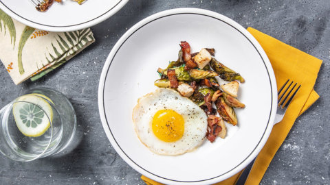 Keto Brussel Sprouts and Hash with Egg Recipe