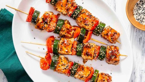 Keto Salmon Teriyaki Skewers Recipe