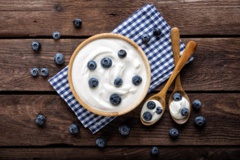 Blueberries and whipped cream