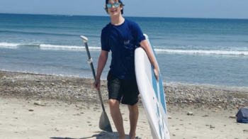 Boy with Surfboard
