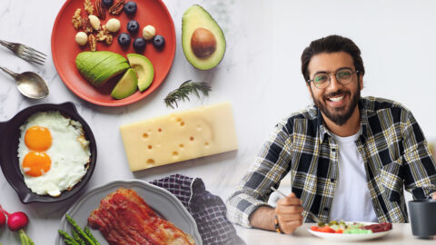 Keto diet and a person eating